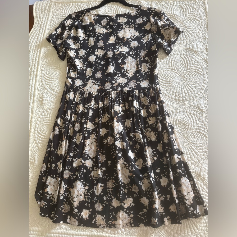 Spell Black Floral Mini Dress with Cream Flowers - Picture 5 of 14